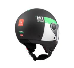 MT Helmets STREET INBOARD D6 matná černo-zelená otevřená helma