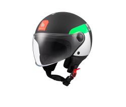 MT Helmets STREET INBOARD D6 matná černo-zelená otevřená helma