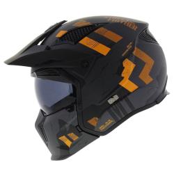 MT Helmets Přilba Streetfighter SV S Skull A12 šedo-oranžová + sleva 400,- na příslušenství