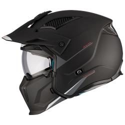 MT Helmets Streetfighter SV S Solid A1 černá matná s iridiovou clonou - otevřená přilba s maskou