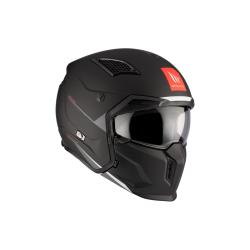 MT Helmets Streetfighter SV S Solid A1 černá matná s iridiovou clonou - otevřená přilba s maskou