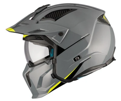 MT Helmets Streetfighter SV S Solid A1 šedá lesklá otevřená přilba s maskou + sleva 200,- na příslušenství
