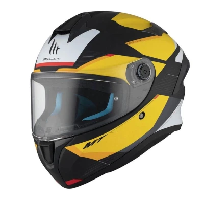 MT Helmets TARGO S KAY B3 matná černo-bílo-žlutá Integrální helma + sleva 300,- na příslušenství