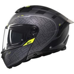 MT Helmets Atom 2 SV Destiny matná černo-šedá výklopná helma + sleva 400,- na příslušenství