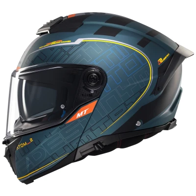 MT Helmets Atom 2 SV Destiny matná zeleno-černá výklopná helma na motorku