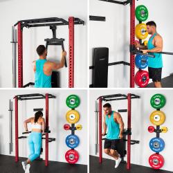 HMS KLT22 červený Multifunkční posilovací stojan - Power Rack