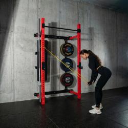 HMS KLT34 červený Multifunkční skládací posilovací stojan - Power Rack