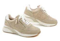 Mustang 1358-316-4 béžové dámské polobotky na klínku