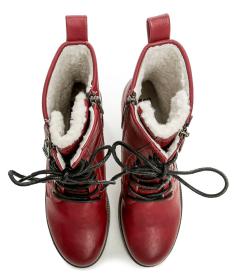 Mustang 1402-601-5 červená dámská zimní obuv