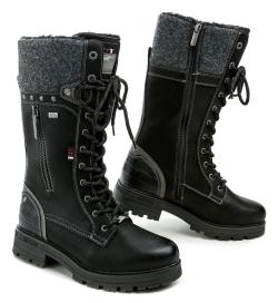 Mustang 15M004200600 černé dámské nadměrné zimní kozačky