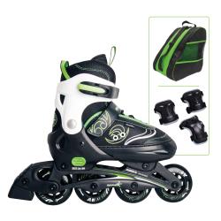 Muuwmi SET nastav. dětské inline brusle, zelené vel. 29-32, chrániče,taška Muuwmi SET nastav. dětské inline brusle, zelené vel. 29-32, chrániče,taška