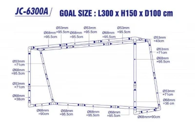 My Hood 302204 Target-Sport Pro 4 Fotbalová branka 300 x 150 x 100 cm