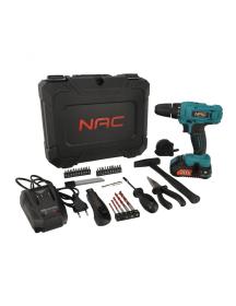 NAC Aku vrtačka CDB-1-LI-20V-TS 1x2Ah + příslušenství 49 dílů