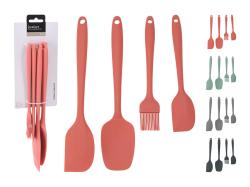 Náčiní kuchyňské silikon sada 4díl. mix barev