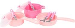 Nádobí baby dětské růžové set 2 hrnce s pánví a doplňky plast