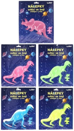 Nálepky barevné na stěnu dinosauři dekorace svítící ve tmě 2 druhy Nálepky barevné na stěnu dinosauři dekorace svítící ve tmě 2 druhy