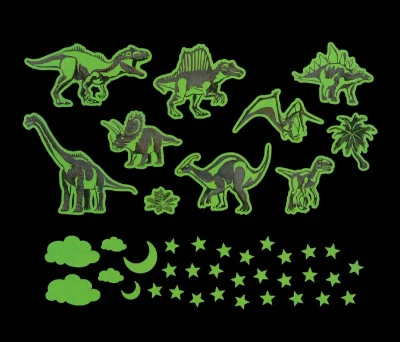 Nálepky Dinosauři + noční obloha nástěnná dekorace ve tmě svítící