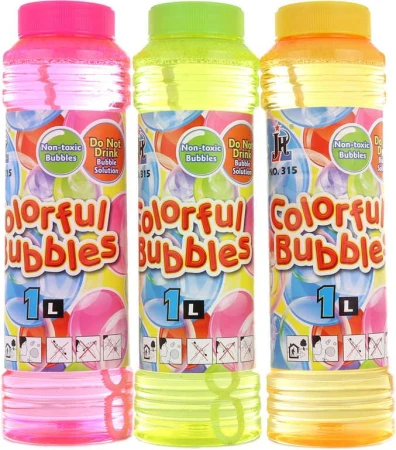Náplň náhradní do bublifuku 1000ml v plastové láhvi růžová, zelená, oranžová Náplň náhradní do bublifuku 1000ml v plastové láhvi růžová, zelená, oranžová