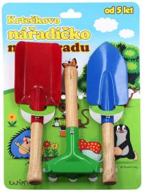 Nářadí dětské dřevo/kov zahradní set 3ks Krtek (Krteček) Krtečkovo nářadíčko Nářadí dětské dřevo/kov zahradní set 3ks Krtek (Krteček) Krtečkovo nářadíčko