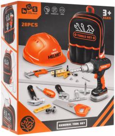 Nářadí pracovní dětské set s batohem a vrtačkou 28ks na baterie Zvuk