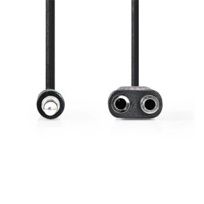 Nedis CAGB22100BK02 - Stereofonní Audio Kabel | 3,5mm Zástrčka - 2× 3,5mm Zásuvka | 0,2 m | Černá barva Nedis CAGB22100BK02 - Stereofonní Audio Kabel | 3,5mm Zástrčka - 2× 3,5mm Zásuvka | 0,2 m | Černá barva