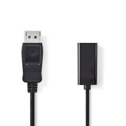 Nedis CCGB37150BK02 - DisplayPort – HDMI Kabel | DisplayPort Zástrčka - HDMI Zásuvka | 0,2 m | Černá barva Nedis CCGB37150BK02 - DisplayPort – HDMI Kabel | DisplayPort Zástrčka - HDMI Zásuvka | 0,2 m | Černá barva
