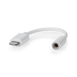 Nedis CCGB39950WT01 - Adaptér Lightning | 8pinový | 3,5 mm Zásuvka | Poniklované | 0.10 m | Kulatý | PVC