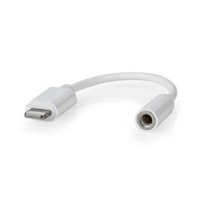 Nedis CCGB39950WT01 - Adaptér Lightning | 8pinový | 3,5 mm Zásuvka | Poniklované | 0.10 m | Kulatý | PVC