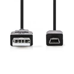 Nedis CCGB60300BK20 - USB 2.0 kabel | A Zástrčka - Mini 5-Pin Zástrčka | 2 m | Černá barva Nedis CCGB60300BK20 - USB 2.0 kabel | A Zástrčka - Mini 5-Pin Zástrčka | 2 m | Černá barva