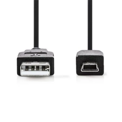Nedis CCGB60300BK20 - USB 2.0 kabel | A Zástrčka - Mini 5-Pin Zástrčka | 2 m | Černá barva Nedis CCGB60300BK20 - USB 2.0 kabel | A Zástrčka - Mini 5-Pin Zástrčka | 2 m | Černá barva