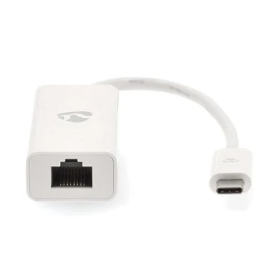 Nedis CCGB64950WT02 - Síťový adaptér USB | USB 3.2 Gen 1 | 1000 Mbps | USB-C Zástrčka | RJ45 Zásuvka | 0.20 m | Bílá