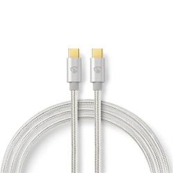 Nedis CCTB60800AL20 - USB 2.0 kabel | USB-C™ Zástrčka | USB-C™ Zástrčka | 480 Mbps | 2.00 m | Stříbrná Nedis CCTB60800AL20 - USB 2.0 kabel | USB-C™ Zástrčka | USB-C™ Zástrčka | 480 Mbps | 2.00 m | Stříbrná