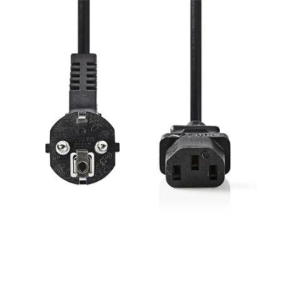 Nedis CEGB10000BK20 - Napájecí Kabel | Úhlová zástrčka Schuko - IEC-320-C13 | 2 m | Černá barva Nedis CEGB10000BK20 - Napájecí Kabel | Úhlová zástrčka Schuko - IEC-320-C13 | 2 m | Černá barva