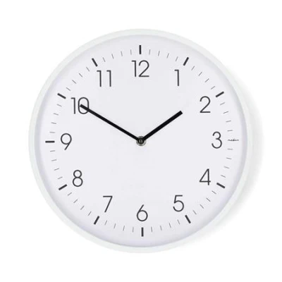 Nedis CLWA1226WT - Nástěnné hodiny | Průměr: 300 mm | Plast | Tichý pohyb | Bílá Nedis CLWA1226WT - Nástěnné hodiny | Průměr: 300 mm | Plast | Tichý pohyb | Bílá