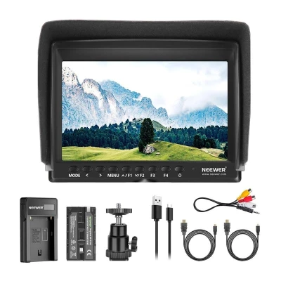 Neewer F100 černý přenosný monitor s USB nabíječkou a baterií