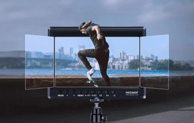 Neewer F100 černý přenosný monitor s USB nabíječkou a baterií