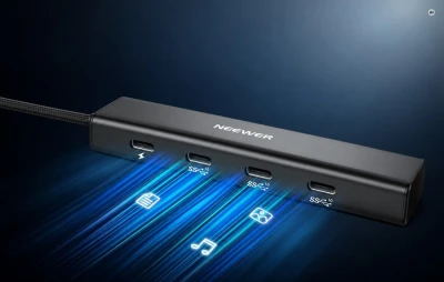 Neewer PS020E 4-in-1 černý rozbočovač USB-C se 4 porty