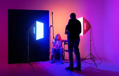 Neewer Sada NK800 dva softboxy + žárovky RGB 24W 2700-6500K + stativy + stínítka