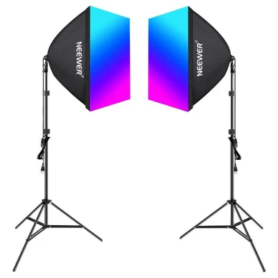 Neewer Sada NK800 dva softboxy + žárovky RGB 24W 2700-6500K + stativy + stínítka Neewer Sada NK800 dva softboxy + žárovky RGB 24W 2700-6500K + stativy + stínítka