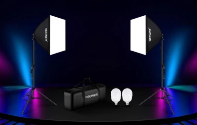 Neewer Sada NK800 dva softboxy + žárovky RGB 24W 2700-6500K + stativy + stínítka