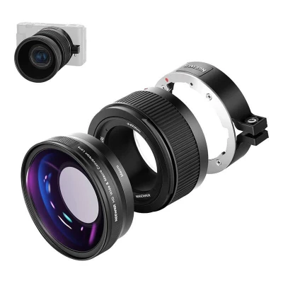 Neewer širokoúhlý a makroobjektiv 2v1 pro Sony ZV1 černý