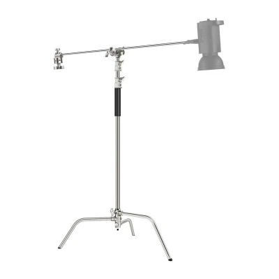 Neewer SC320 stříbrný 320 cm nerezový C-stativ s výsuvným ramenem