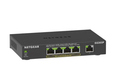 Netgear 5-Port Gigabit Ethernet SOHO Unmanaged Switch with 4-Ports PoE+ - GS305Pv3 Netgear 5-Port Gigabit Ethernet SOHO Unmanaged Switch with 4-Ports PoE+ - GS305Pv3