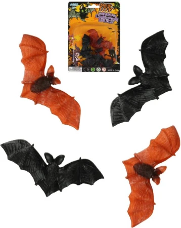 Netopýr černý + hnědý 7cm zvířátko set 4ks Halloween dekorace Netopýr černý + hnědý 7cm zvířátko set 4ks Halloween dekorace