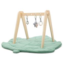 New Baby Dětská edukační dřevěná hrazdička s hračkami