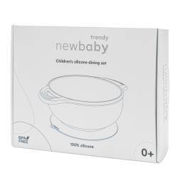 New Baby Dětská silikonová jídelní sada béžová