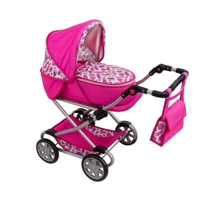 NEW BABY Dětský kočárek pro panenky 2v1 Monika červený