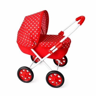 NEW BABY Dětský kočárek pro panenky 2v1 Monika červený