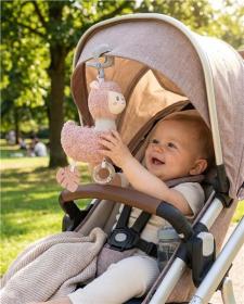 New Baby Edukační hrající plyšová hračka s klipem Lama