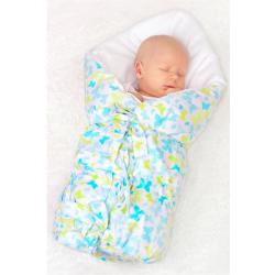 New Baby Klasická šněrovací zavinovačka bílá hvězdy šedé